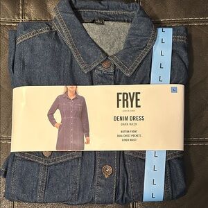 Frye Dark Wash Denim Long Sleeve Dress